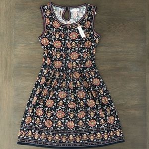 💐Max Studio Navy & Floral Dress